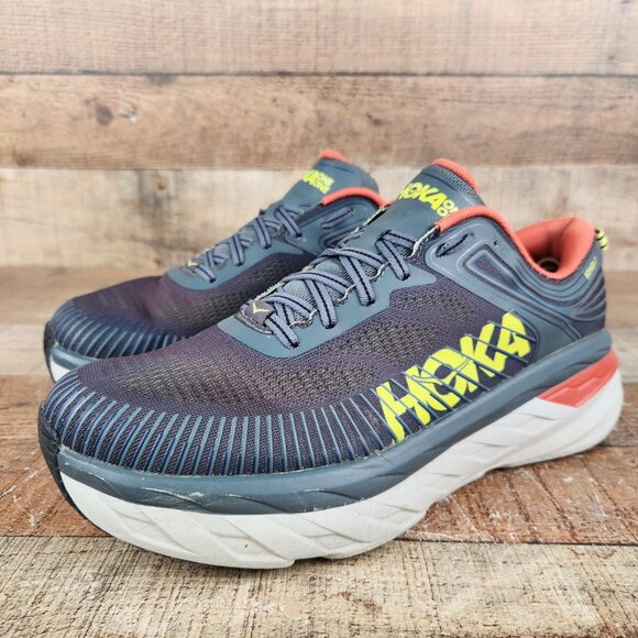 Hoka One One Bondi 7 Men's Sz 10.5 Dark Gray Gym Train Walk Running Sneaker Shoe - Picture 3 of 10